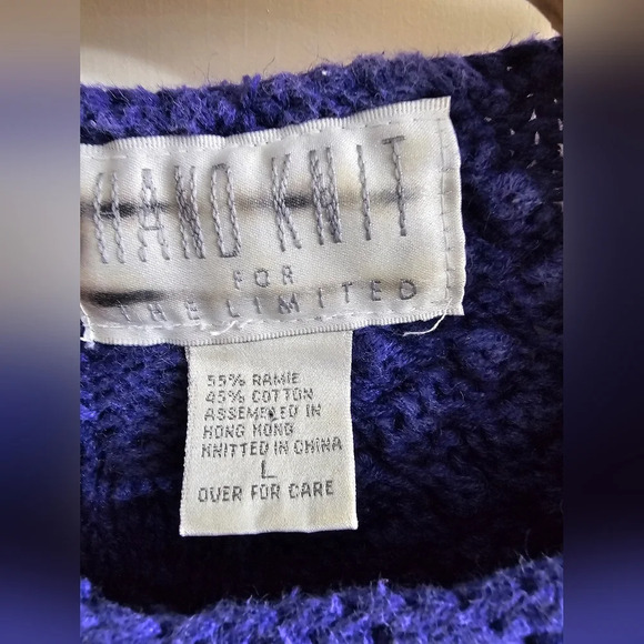 The Limited Hand Knit Purple Cosby Coogi Sweater Size L - Picture 2 of 3